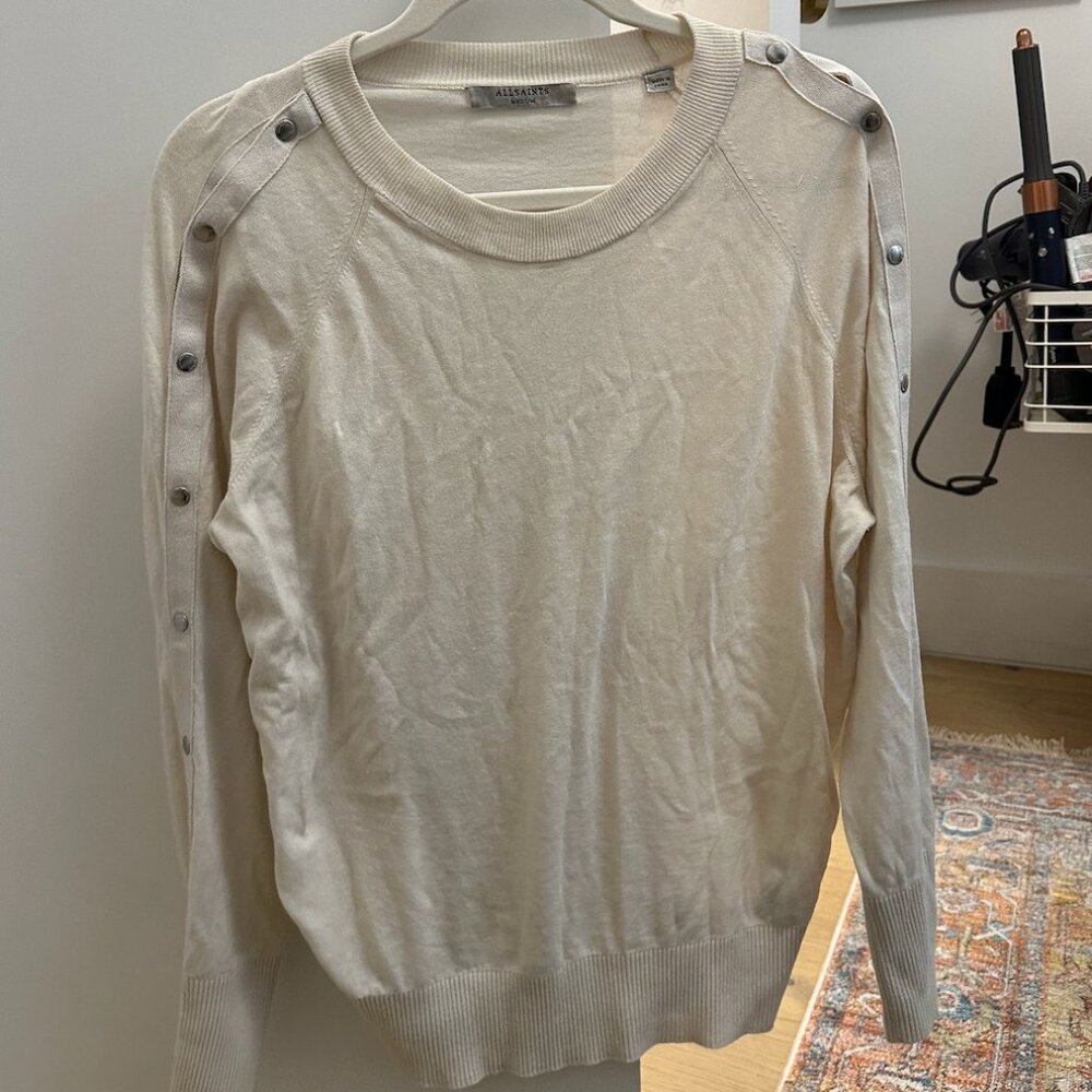 All Saints Button Sleeve Sweater